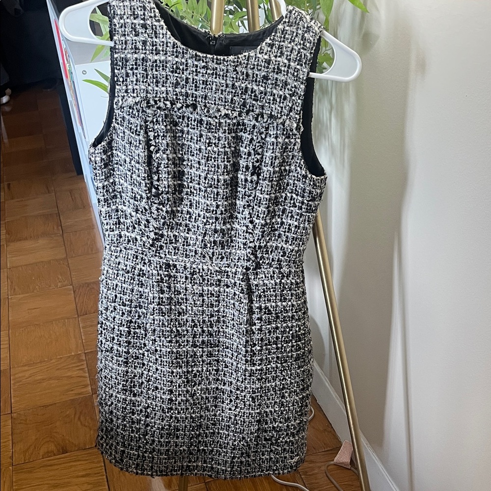 J. Crew Black and White Tweed Dress